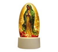 Lampada Da Preghiera Della Vergine Di Guadalupe, Con Design Ispirato Alla Fede, Lampada Da Tavolo Cattolica A LED Con Luce Notturna Della Preghiera Di Maria Da 10 Cm*, Luce Calda Alimentata Tramite US