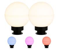 Lampada da presa a sfera per esterni, lampada a sfera, telecomando, decorazione da giardino, colore variabile, dimmerabile, cavo 5 m, 2x LED RGB 8,5 W 806 Lm bianco caldo, PxA 20x51 cm, set da 2