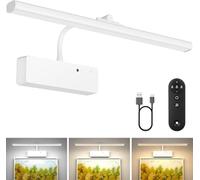 Lampada da Quadro con Telecomando, dimmerabile e Timer, Applique Senza Fili, Batteria Ricaricabile, Lampada da Parete a LED per Interni, Regolabile a 360°, 5 W, per Esposizione a Parete, Galleria