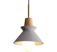 Lampada da sala da pranzo, a forma di tromba, finitura rosso-arancio, lampadario vintage, lampadario in legno per cucina, camera da letto con isola