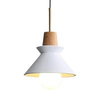 Lampada da sala da pranzo, a forma di tromba, finitura rosso-arancio, lampadario vintage, lampadario in legno per cucina, camera da letto con isola
