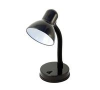 VELAMP CHARLESTON Lampada da tavolo con collo flessibile - Design moderno - Ideale per scrivania, lettura e comodino - Attacco lampadina E27 - Colore nero