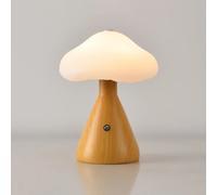 Lampada da scrivania a forma di fungo, lampada da comodino per camera da letto con interruttore tattile di ricarica, adatta per scene sul comodino e in campeggio