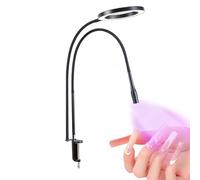 Lampada Da Scrivania A Led Con Morsetto, Lampada Portatile Per Ciglia A Led, Luci A Clip Per La Cura Degli Occhi Per Casa E Ufficio, 3 Modalità Di Luminosità, Collo D'Oca Lungo E Flessibile,Black