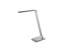 Lampada da scrivania a LED con piedistallo, colore argento, regolabile in 3 livelli, max. 48 LED, plastica/alluminio, 7 Watt, ca. 17,5 x 10,3 x 39 cm