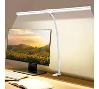 Lampada da scrivania a LED Lampade da scrivania per architetto a doppia/singola testa Lampada da scrivania per ufficio per la cura degli occhi Lampada a collo di cigno regolabile dimmerabile continua