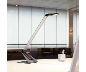 Lampada da scrivania a LED MAULsolaris, argento, altezza 64 cm Maul