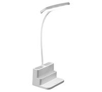 Lampada da scrivania a LED, ricaricabile lampada da notte, lampada da scrivania con penna organizer, supporto telefonico lampada 3 modalità di illuminazione lampada dimmerabile, lampada da desk