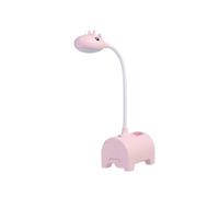 Lampada da scrivania a LED rosa adatta ai bambini, lampada da scrivania dimmerabile a tre colori, interruttore touch/connessione USB/portapenne, lamp