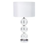 Lampada Da Scrivania Classico Bliss Acciaio Cromo Vetro Bianco 1 Luce E27 [EEK: A++]