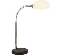 Lampada Da Scrivania Contemporanea Astro Acciaio Cromo Vetro Bianco 1 Luce E14