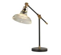 Lampada Da Scrivania Contemporanea Berwick Acciaio Nero Oro 1 Luce E14