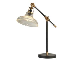 Lampada Da Scrivania Contemporanea Berwick Acciaio Nero Oro 1 Luce E14