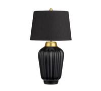 Lampada Da Scrivania Contemporanea Bexley Porcellana Nero Ottone 1 Luce E27