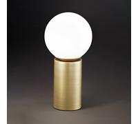 Lampada Da Scrivania Contemporanea Birillo Metallo Oro Vetro Bianco 1 Luce E14