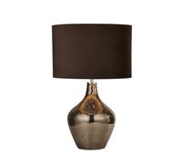 Lampada Da Scrivania Contemporanea Disco Acciaio Cromo Vetro Fumè 1 Luce E27