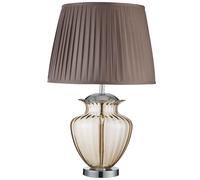 Lampada Da Scrivania Contemporanea Elina Acciaio Ambra Vetro Marrone 1 Luce E27