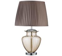 Lampada Da Scrivania Contemporanea Elina Acciaio Ambra Vetro Marrone 1 Luce E27