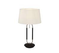 Lampada Da Scrivania Contemporanea Jazz Acciaio Nero Tessuto Argento 1 Luce E27 [EEK: A++]