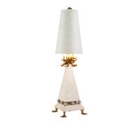 Lampada Da Scrivania Contemporanea Leda Acciaio Patinato Crema 1 Luce E27