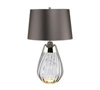 Lampada Da Scrivania Contemporanea Lena In Metallo Vetro Grigio Fumo 1 Luce E27 [EEK: A++]