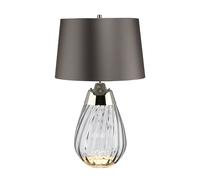 Lampada Da Scrivania Contemporanea Lena In Metallo Vetro Grigio Fumo 1 Luce E27