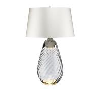 Lampada Da Scrivania Contemporanea Lena Metallo Vetro Grigio Fumo 1 Luce E27