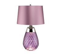 Lampada Da Scrivania Contemporanea Lena Metallo Vetro Viola Prugna 1 Luce E27