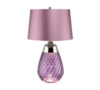 Lampada Da Scrivania Contemporanea Lena Metallo Vetro Viola Prugna 1 Luce E27 [EEK: A++]