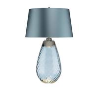 Lampada Da Scrivania Contemporanea Lena Vetro Blu Metallo 1 Luce E27