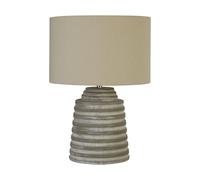 Lampada Da Scrivania Contemporanea Liana Cemento Cromo Tessuto 1 Luce E14