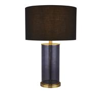 Lampada Da Scrivania Contemporanea Libertà Acciaio Blu Vetro Nero 1 Luce E27