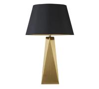 Lampada Da Scrivania Contemporanea Maldon Acciaio Nero Tessuto Oro 1 Luce E27