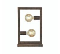 Lampada Da Scrivania Contemporanea Oblungo Acciaio Marrone 2 Luci E27 [EEK: A++]