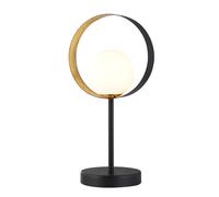 Lampada Da Scrivania Contemporanea Orbitale Acciaio Nero Vetro Oro 1 Luce G9
