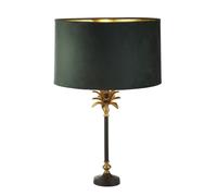 Lampada Da Scrivania Contemporanea Palma Ottone Nero Velluto Verde 1 Luce E27