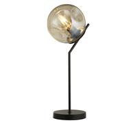 Lampada Da Scrivania Contemporanea Punch Acciaio Nero Vetro 1 Luce E27