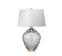 Lampada Da Scrivania Contemporanea Samara Acciaio Nichel Vetro Fumè 1 Luce E27