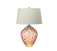 Lampada Da Scrivania Contemporanea Samara Acciaio Nichel Vetro Salmone Luce E27