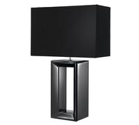 Lampada Da Scrivania Contemporaneo Mirror Vetro Nero Tessuto 1 Luce E27
