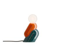 Lampada Da Scrivania Decò Tata Ceramica Arancio Volpe Verde Petrolio 1 Luce E14