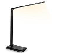 Lampada da scrivania, dimmerabile, per comodino, con porta di ricarica USB, nessun fastidio alla vista, 5 modalità di illuminazione, 10 livelli di luminosità, controllo touch, per casa, ufficio, camera da letto, lettura, lavoro e studio