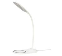 Lampada da scrivania Gembird con caricabatterie wireless bianco
