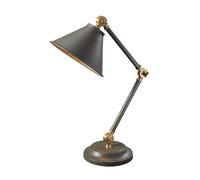 Lampada Da Scrivania Industrial Provence Acciaio Grigio Ottone Antico 1 Luce E27