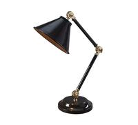 Lampada Da Scrivania Industrial Provence Acciaio Nero Ottone Lucido 1 Luce E27