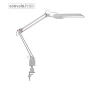 Lampada da Scrivania LED 4.8W Braccio Articolato Morsetto Bianco 4000K