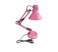 Lampada da scrivania led E27 braccio snodabile orientabile luce da tavolo base con morsetto incluso (Rosa)