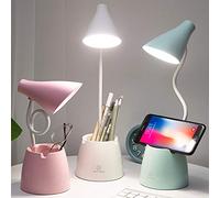 Lampada da Scrivania LED, Lampada da Tavolo Bambini con 3 Modalità di Illuminazione e Sensore Tattile, Dimmerabil Rotazione a 360 ° per Leggere, Studio, Lavorare (Bianca)