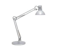 MAUL lampada da tavolo MAULstudy | Lampada da scrivania orientabile con braccio e base articolati | Elegante lampada LED da tavolo in metallo | Lampadina LED esclusiva | Argento
