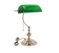 Lampada da scrivania Ministeriale ufficio casa in ottone anticato e vetro nuova